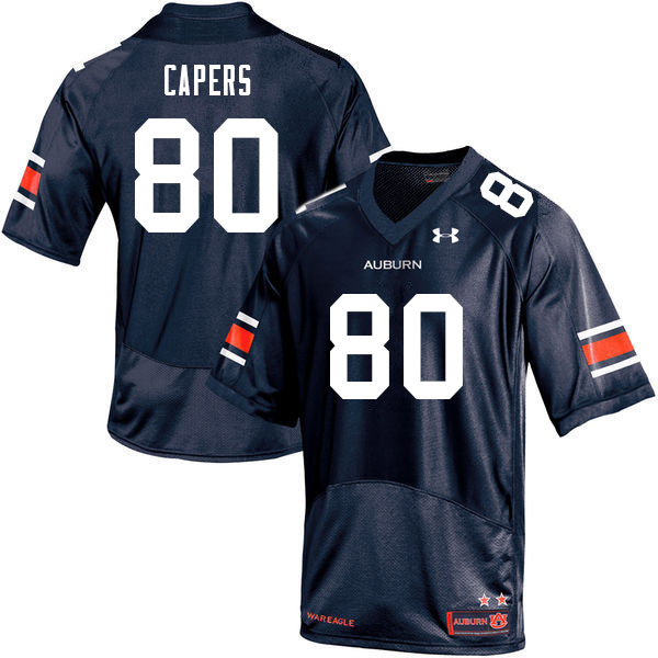 Auburn Tigers Men's Ze'Vian Capers #80 Navy Under Armour Stitched College 2021 NCAA Authentic Football Jersey EUT5274ID